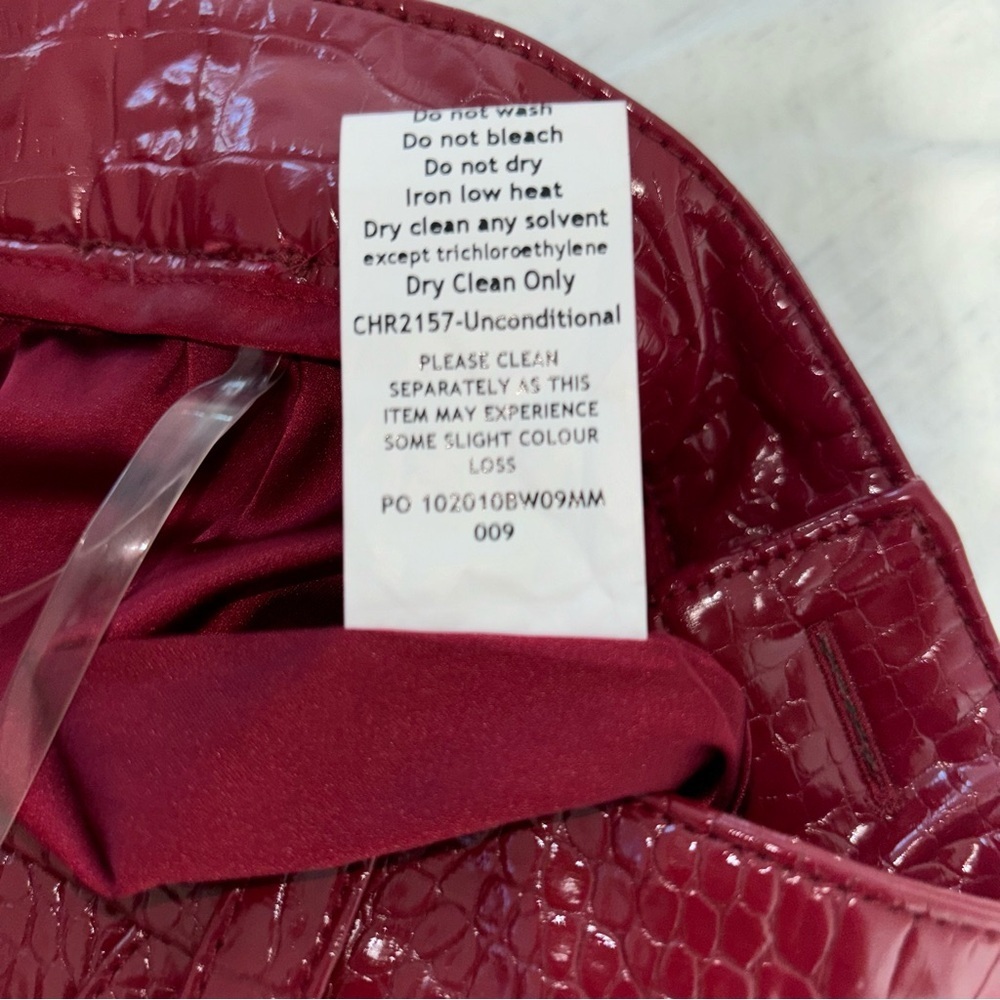 Mistress Rocks “Unconditional” Red Vegan Leather Python Pants | Size S - Picture 14 of 15